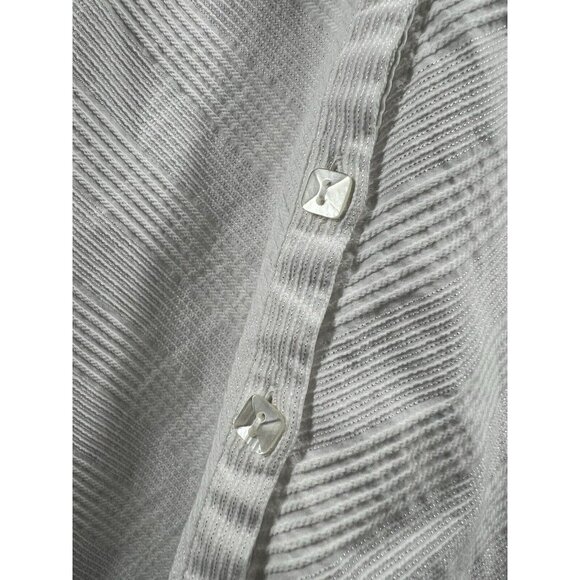 Talbots Plus Women's Top 18W Button Up Solid White Shirt Blouse Square Buttons - Picture 9 of 12